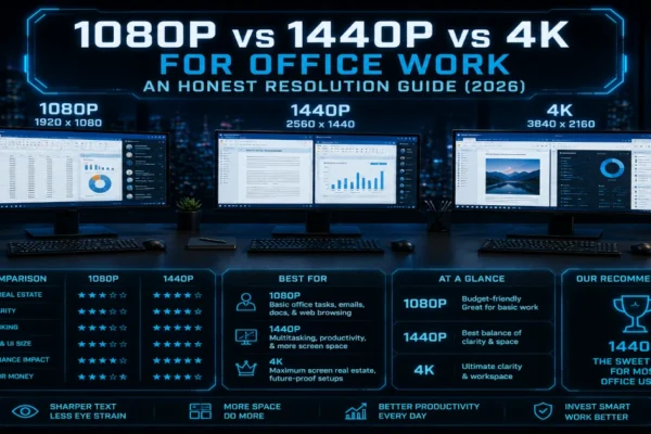 1080p vs 1440p vs 4K for Office Work: An Honest Resolution Guide (2026)