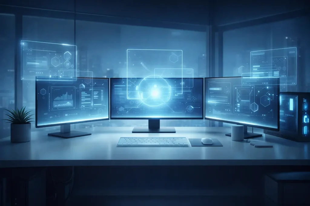 futuristic monitors