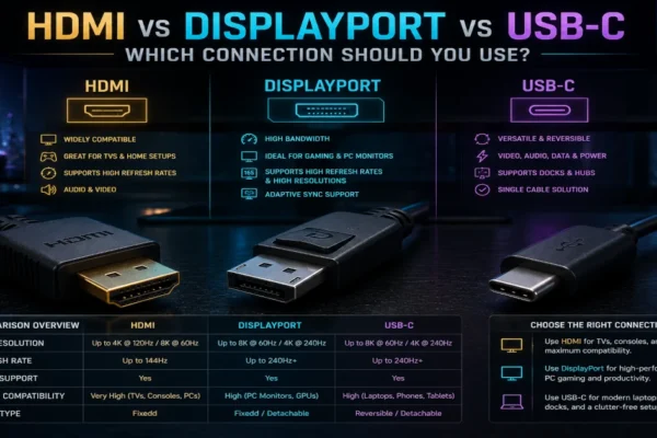 HDMI vs DisplayPort vs USB-C: Which Connection Should You Use?
