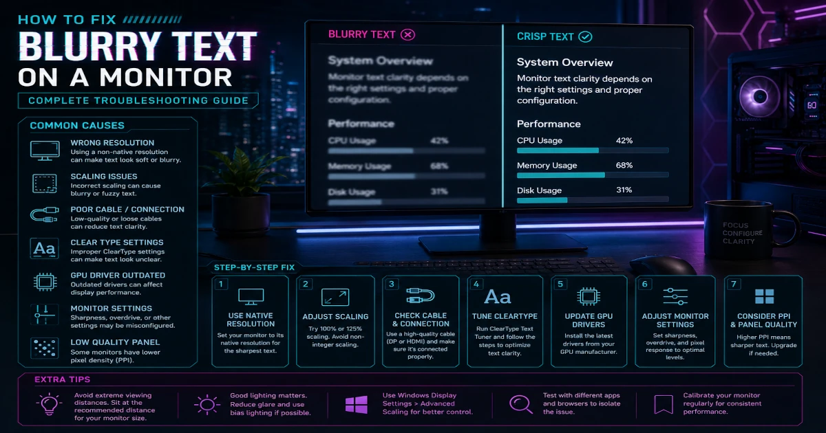 How to Fix Blurry Text on a Monitor: Complete Troubleshooting Guide