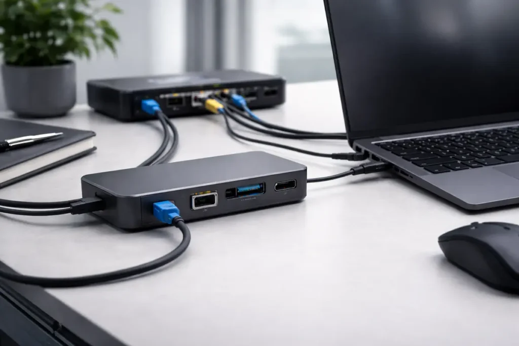 dock connected to Ethernet 