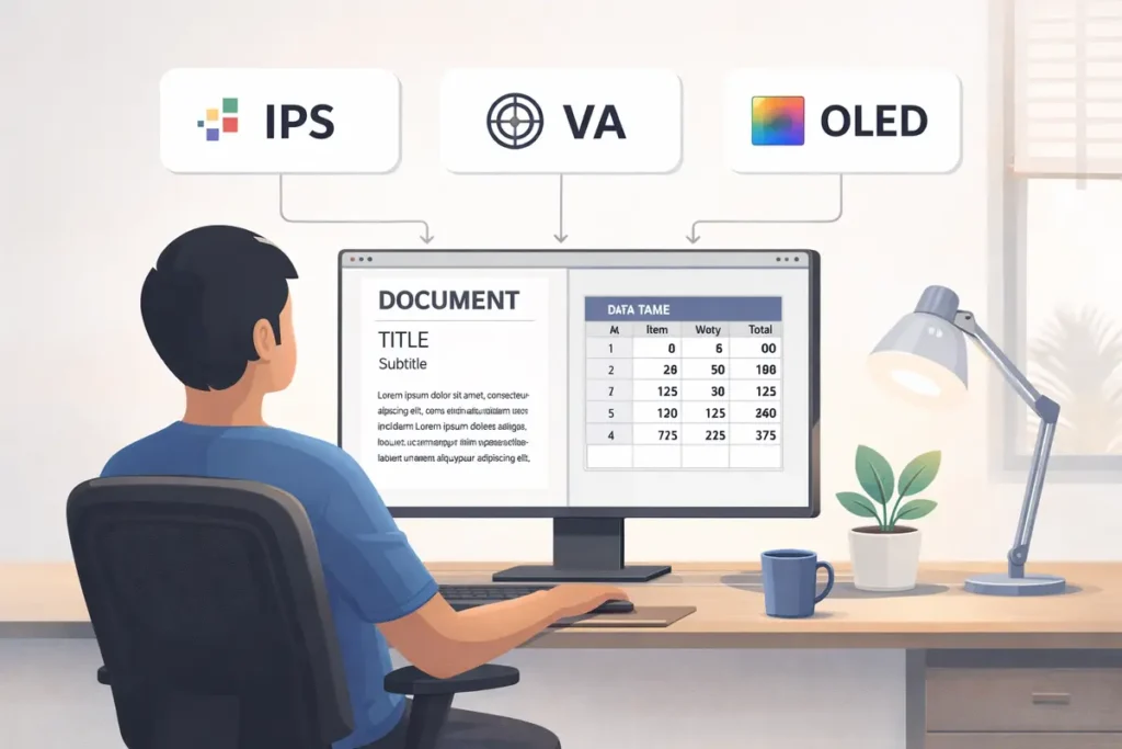 IPS vs VA vs OLED for Work: Which Is Best for Your Eyes?