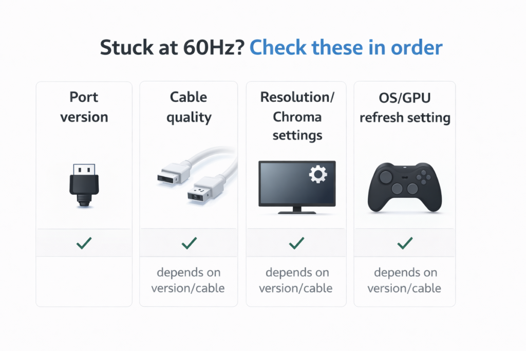 stuck at 60hz checklist