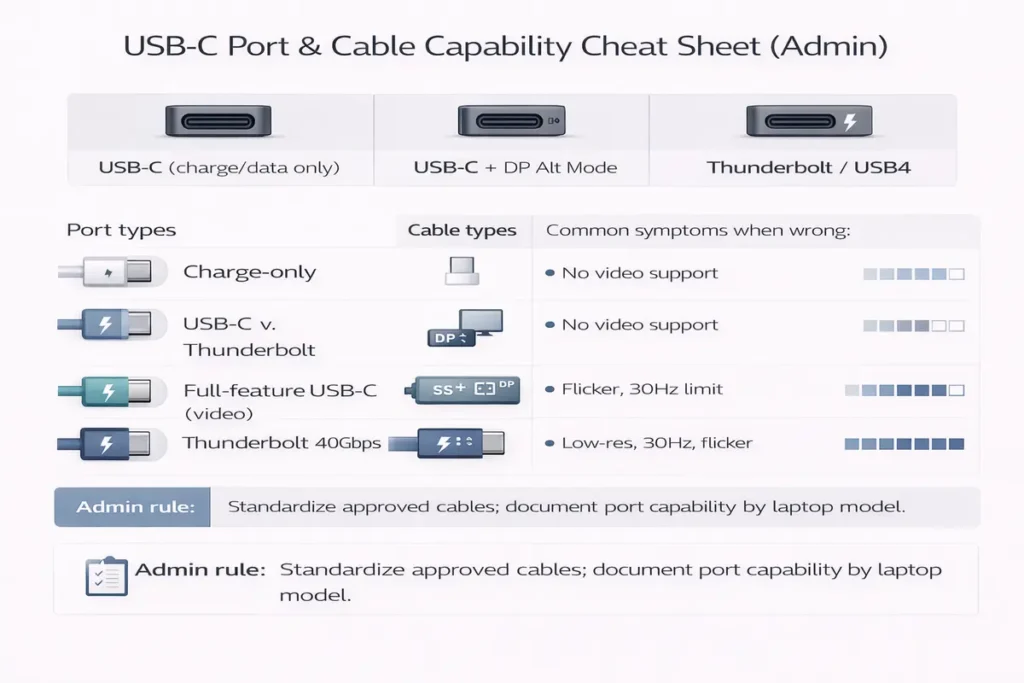 Port + cable capability cheat sheet