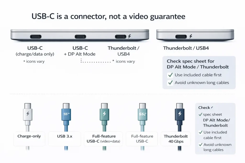 USB-C isn’t a guarantee” port + cable explainer