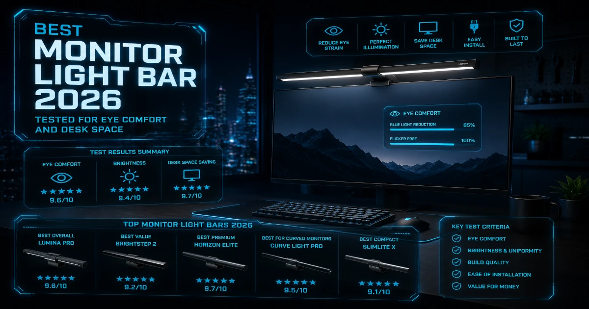 Best Monitor Light Bar 2026: Tested for Eye Comfort and Desk Space