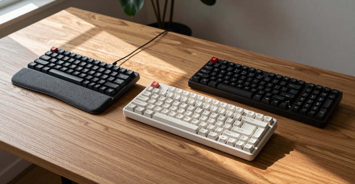 Three ergonomic keyboards Logitech Ergo K860 Wave Keys Kinesis Freestyle2
