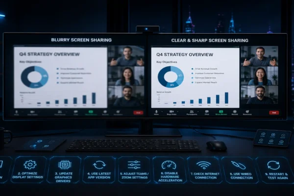 Ultrawide Screen Sharing Looks Blurry on Teams & Zoom? 9 Fixes That Actually Work (2026)