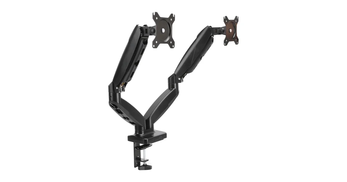 Amazon Basics Gas Spring Dual — budget dual monitor arm 2026