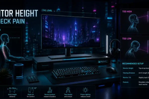 Best Monitor Height for Neck Pain: A 2026 Ergonomic Guide