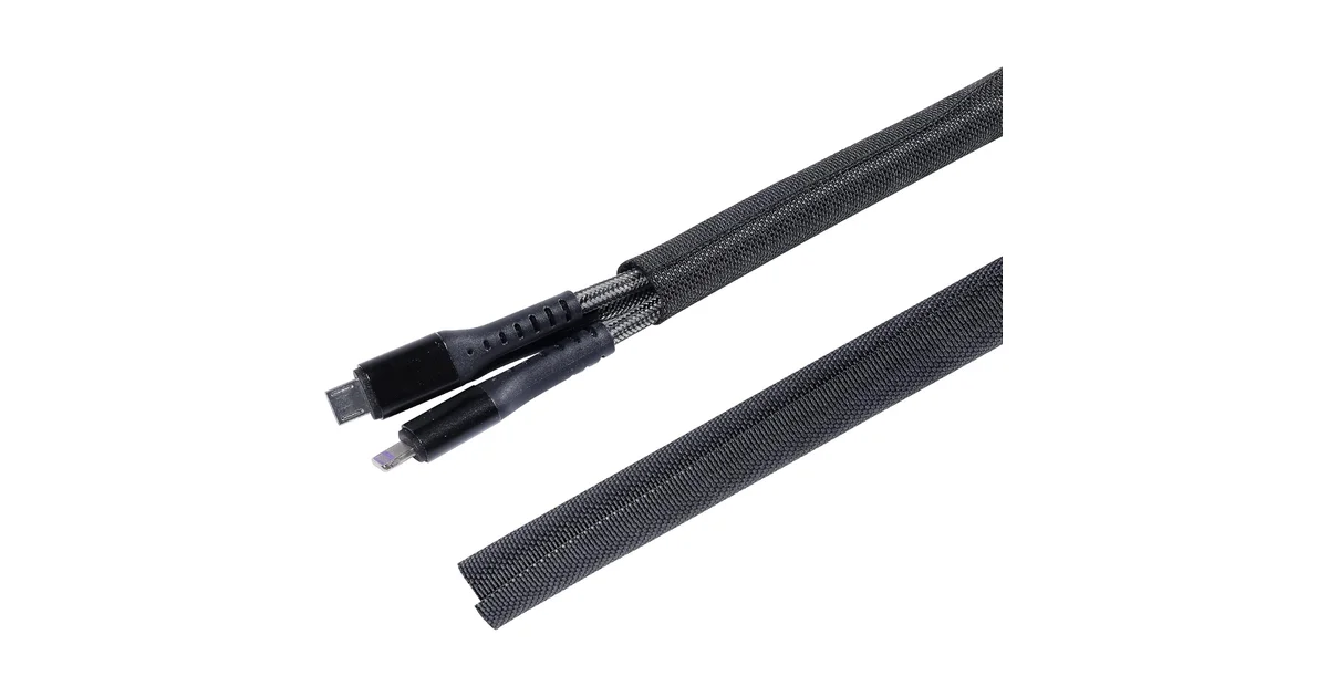 Braided Cable Management Sleeve for Visible Runs