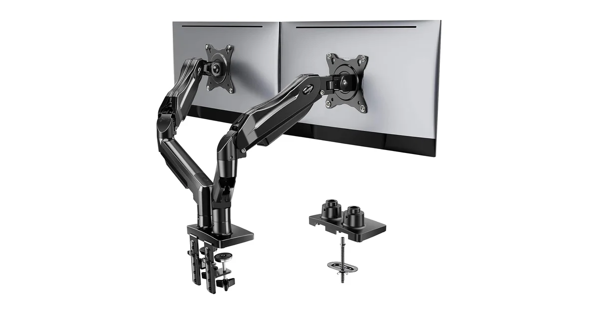 Huanuo Dual Monitor Stand — best budget dual monitor arm 2026