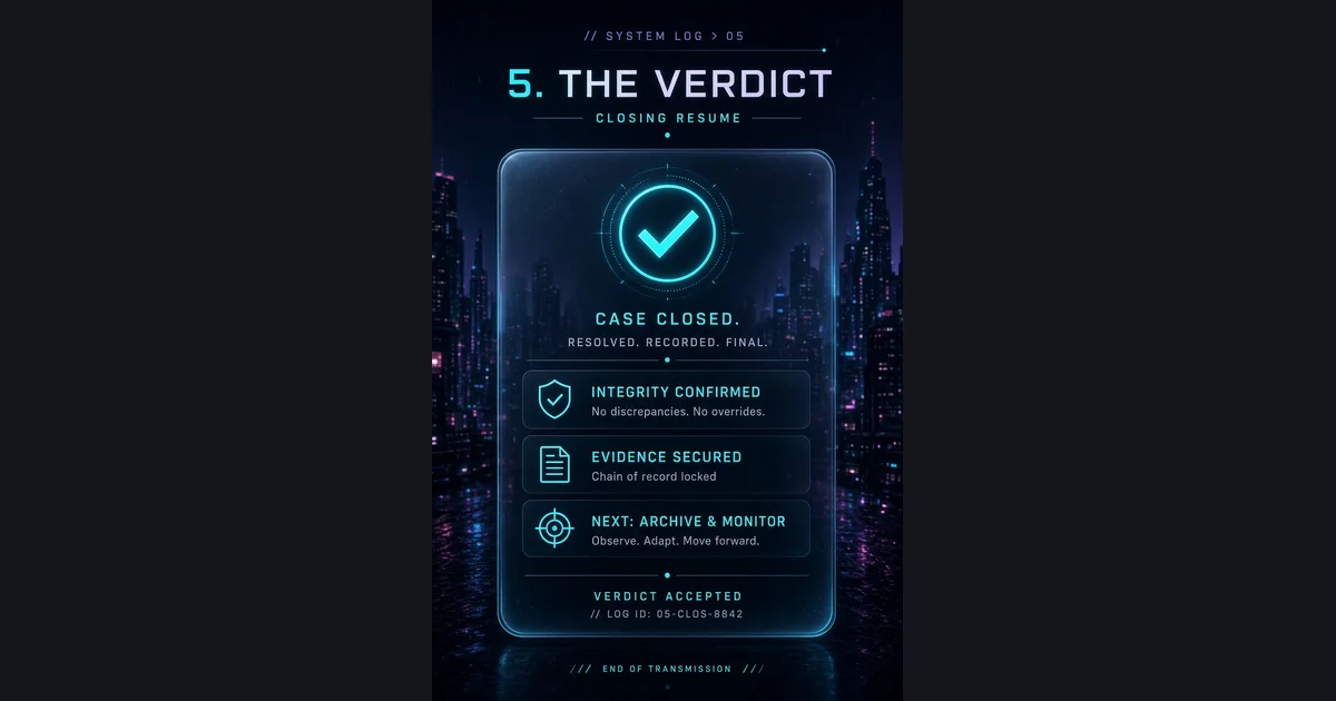 A clean dark card with a cyan checkmark and a short stack of final USB security action items.