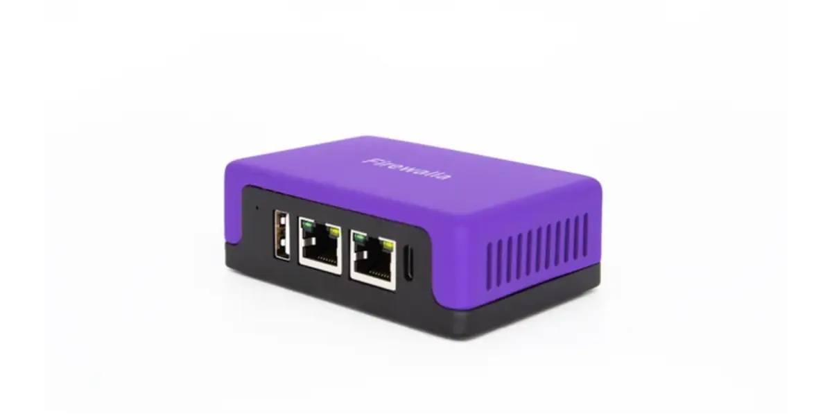 Firewalla Purple SE home firewall device on a white background